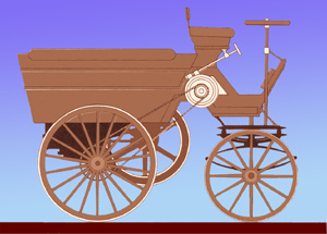 Voiture Delamare-Deboutteville et Malandin, brevet du 12 février 1884, ancêtre de la voiture moderne (JPG)