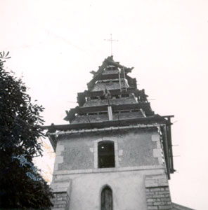 1966 : réfection du toit du clocher de l'église (JPG)