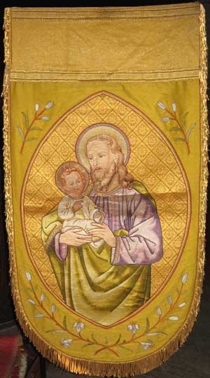 Bannière de Saint Joseph avec l'enfant Jésus (JPG)