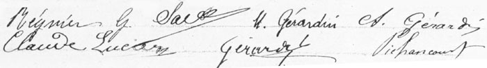 Signataires de l'acte de mariage N° 33 du 21 décembre 1920 : mariage entre Noëlle Gérardin et Léon Marius Lucien Savers (JPG)