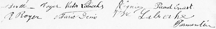 Signataires de l'acte de mariage N° 9 du 21 janvier 1920 à Chaligny entre Georges Labroche et Renée Revémont (JPG)